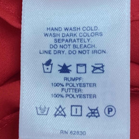 Land's End Red short-sleeved Chiffon, pleated bodice top, size 10 - Picture 7 of 13